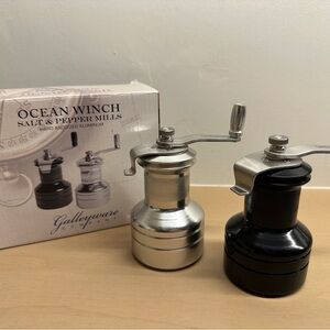 Ocean Winch Salt & Pepper Mills - Black and Silver